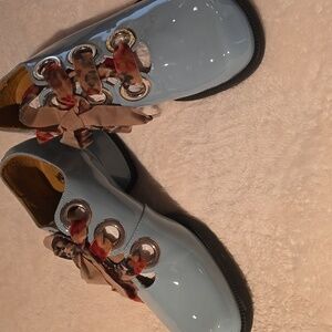 Fluefog EUC with dust bag- Stylish Blue Patent Leather Heels